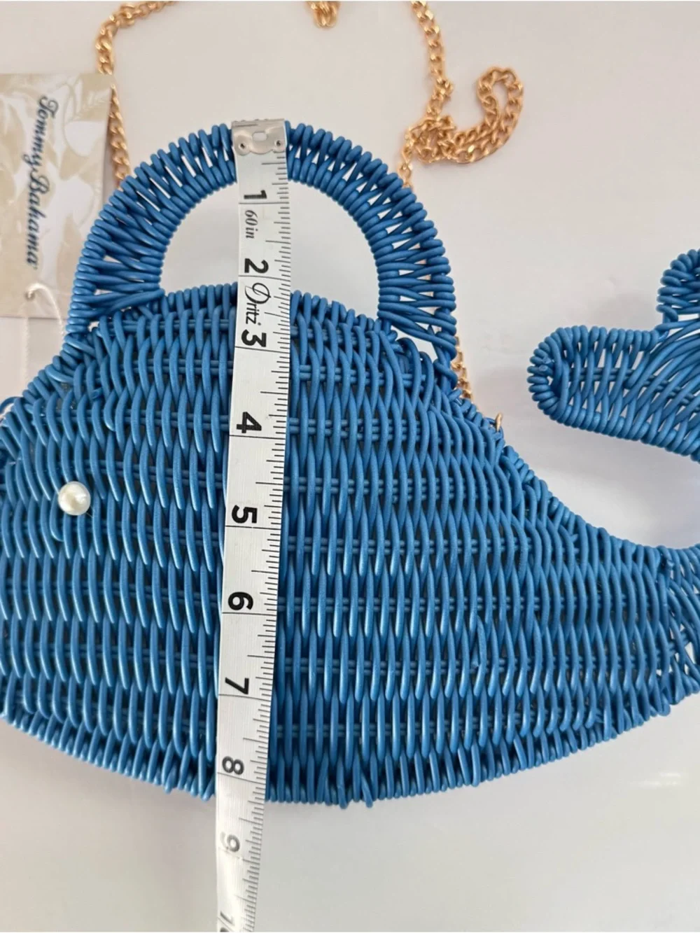 Tommy Bahama Whale Woven Crossbody Bag Blue NWT Novelty Beach Purse